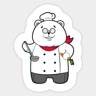 Panda as Cook with Soup ladle & Carrot Sticker